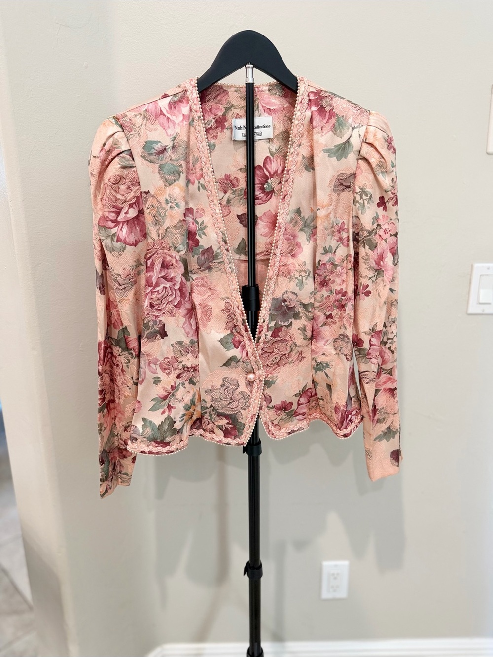 Vintage 80s Nah Nah Collections by Jonathan Tait Floral Pearl Trim Jacket